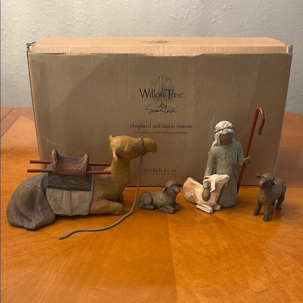 Willow Tree Shepherd and Stable Animals Set
